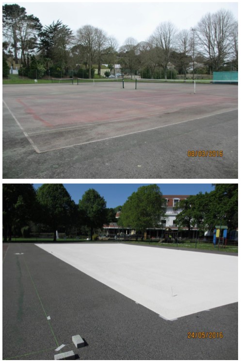 tennis court paint for Guernsey
