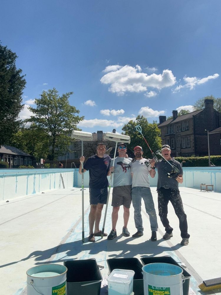Refurbished pool at The New Bath Hotel & Spa, painted with chlorinated rubber pool coating from Technical Paint Services.